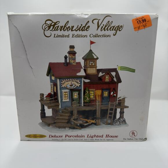 Harborside Village Deluxe Lighted House Old Nautical Wares Celebrations - Picture 1 of 10